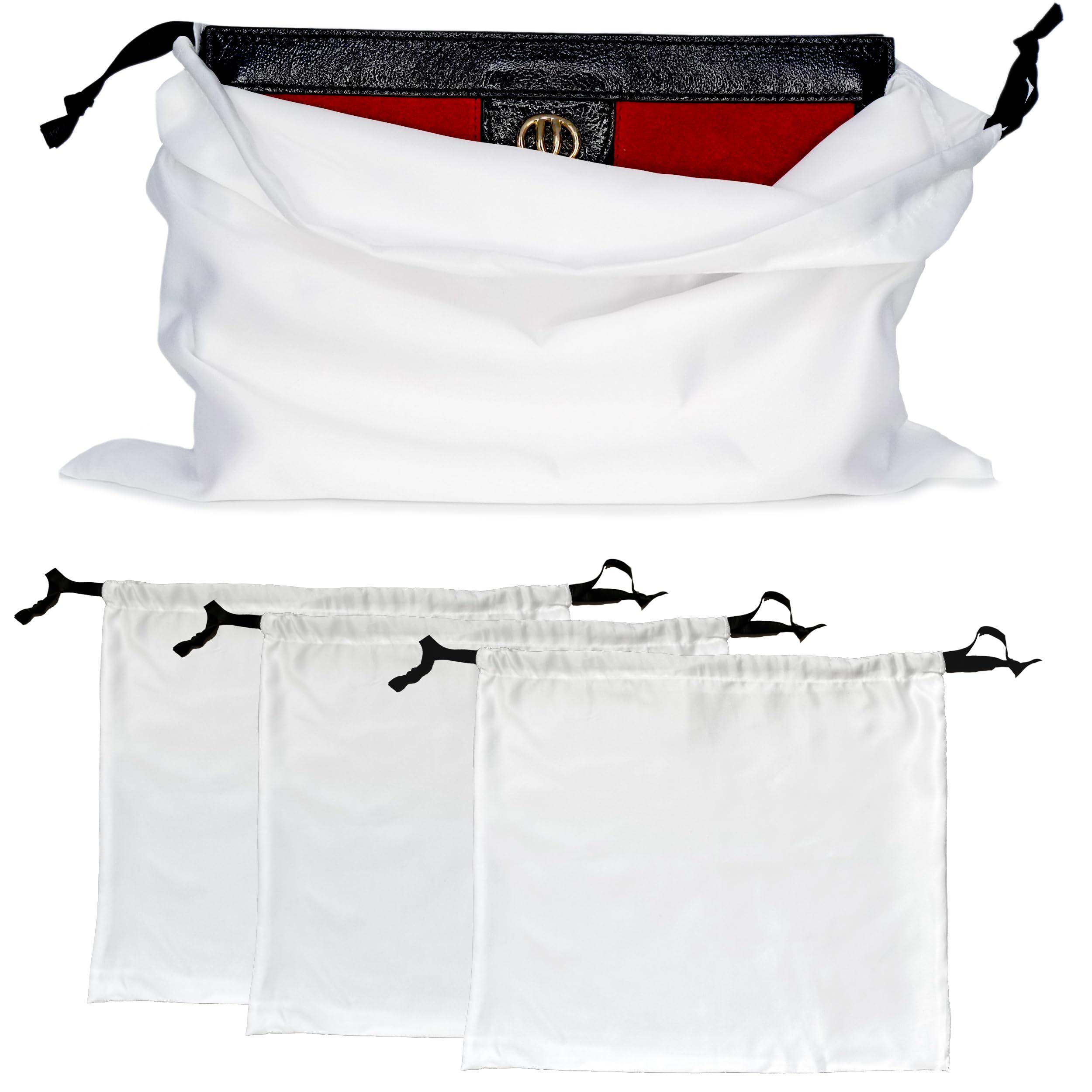 Dust Bags for Handbags (3 Bags) - Small/Medium Size - Premium Drawstring Bag Storage for Handbags, Dust Cover by unel