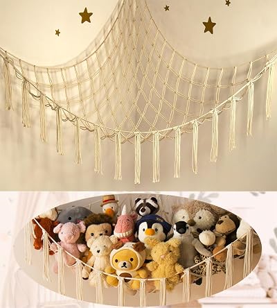 mirolam Stuffed Animal Storage Hammock 41x41x55 Large Plush Organizer