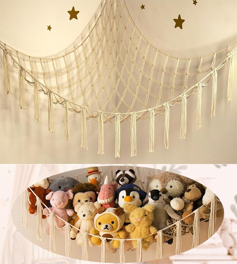 mirolam Stuffed Animal Storage Hammock 41x41x55 Large Plush Organizer