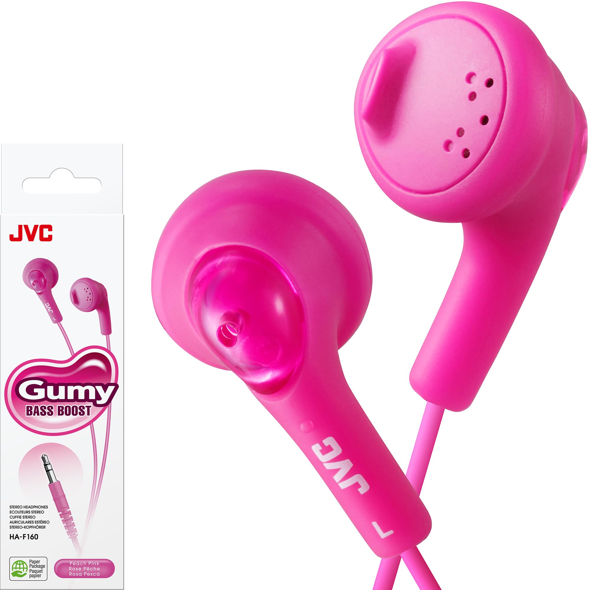 JVC HAF160P Gumy Ear Bud Headphone Pink
