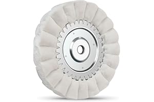 Konvixon 8" S-Shape Fine Airway Buffing Wheel with 5/8" Arbor Flange-Free Hub, Buffing Wheels for Angle Grinder, Polishing Wheels for Mirror Finish on Aluminum Stainless Steel Truck Wheels Rims