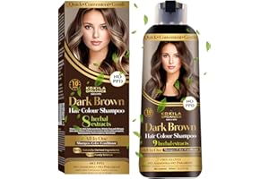 Ko`keela NO PPD Shampoo Hair Colour - Dark Brown 400ml for Women and Men | Natural Extracts | Colours Hair in 10 Minutes | Am