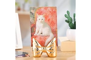 Chunful Gold Bow Photo Stand Ceramic Place Card Holder Bowknot Theme Photo Holders Bow Picture Display Stand for Table Centerpieces Birthday Baby Shower Party Wedding Home Decoration
