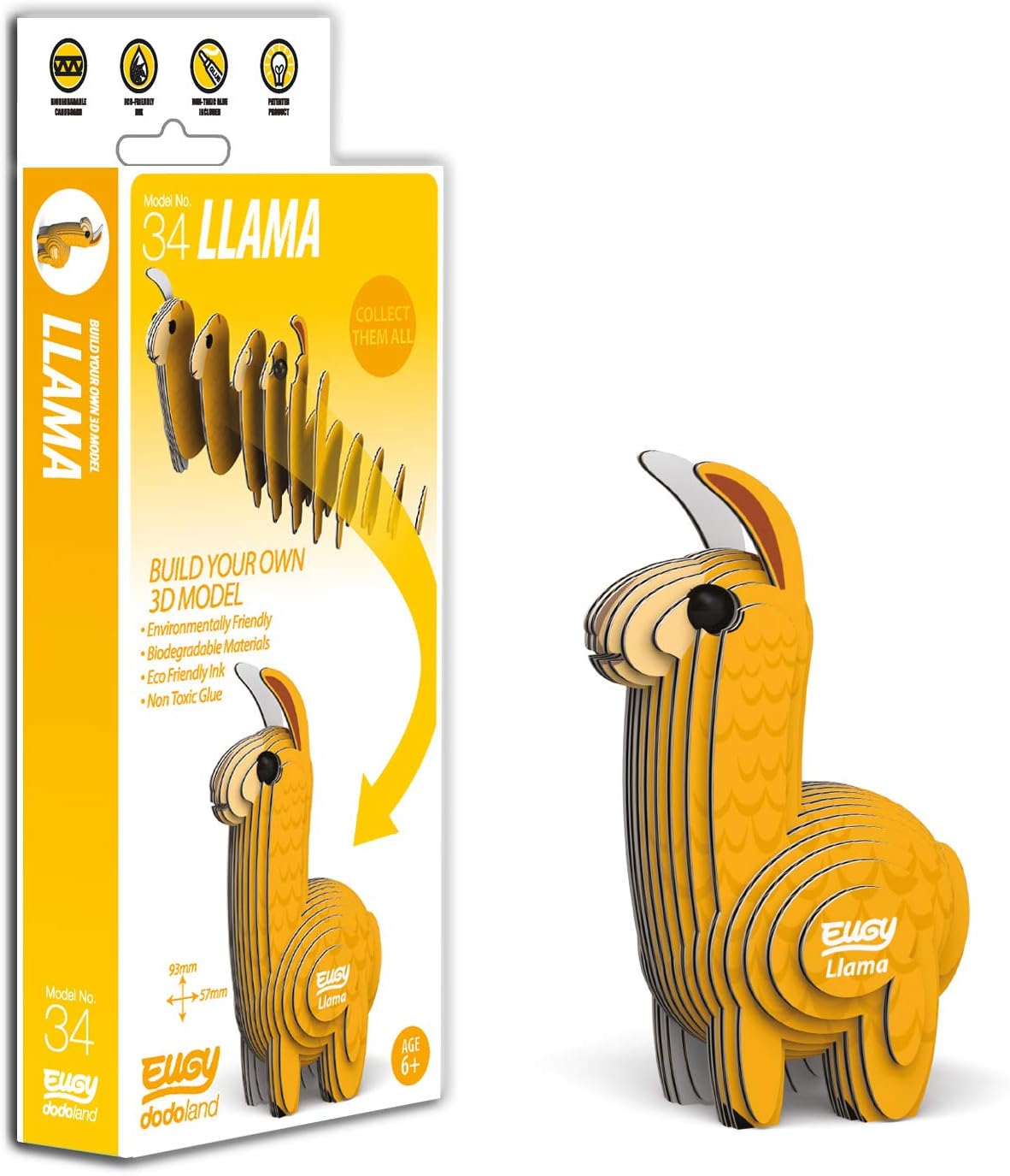 EUGY 3D Llama Model Craft Kit, 5 x 4 x 8 cm