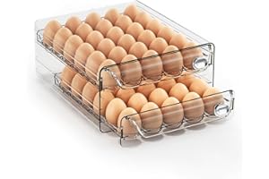 ZHAIXIAONIAN 60 Eggs Organizer for Refrigerator, Large Egg Holder for Fridge, Clear Egg Container for Refrigerator, Stackable Egg Storage Trays for Countertop, Egg Drawer Dispenser, Egg Storage Container