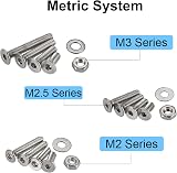 FandWay 900Pcs M2 M2.5 M3 Countersunk Bolts Nuts Set 304 Stainless Steel DIN view 3