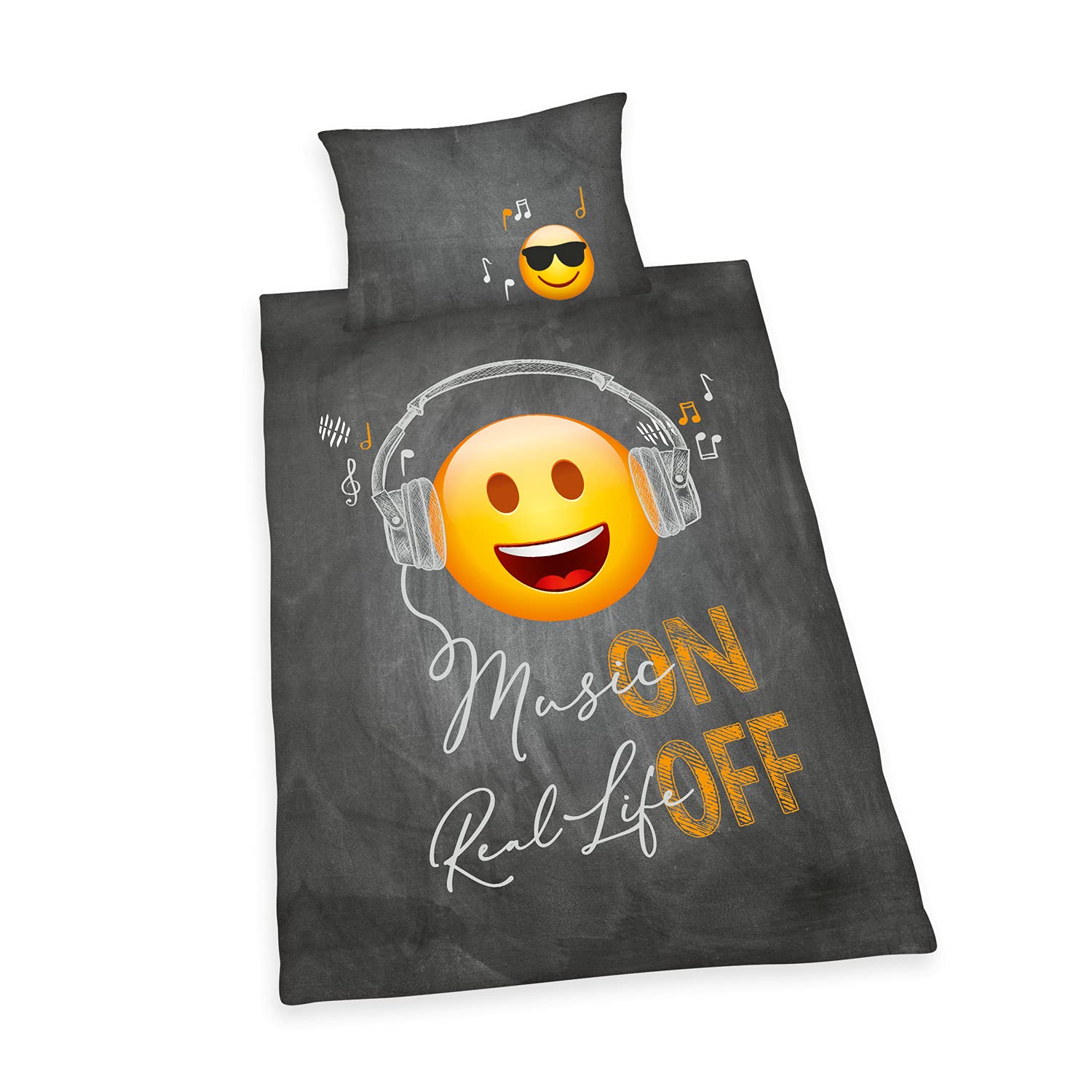 Herding Emot!x Bedding-Set, Pillowcase 65 x 100 cm, Duvet Cover 160 x 210 cm, With Branded Zipper, 100% Cotton/Renforcé