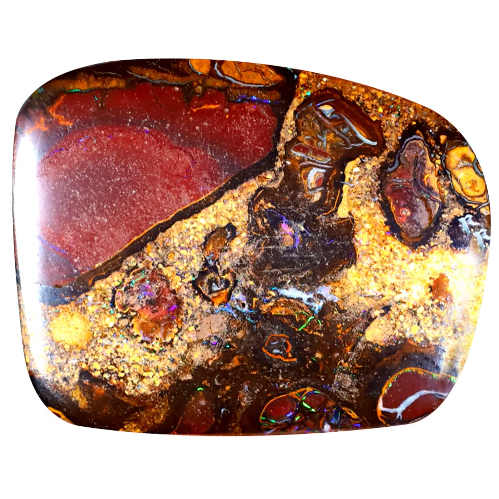 24.46 ct Fancy Cabochon Shape (26 x 20 mm) Multi Color Australian Koroit Boulder Opal Natural Loose Gemstone
