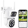 Reobiux Security Camera Outdoor with Dual Lens, 2.5K/6MP Outdoor Cameras for Home Security with Auto Tracking, Human Detection, 30m Color Night Vision, Two-Way Audio, IP66