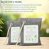 HOTUT Bamboo Charcoal Air Purifying Bags 4x200g Odor Moisture Remover view 4