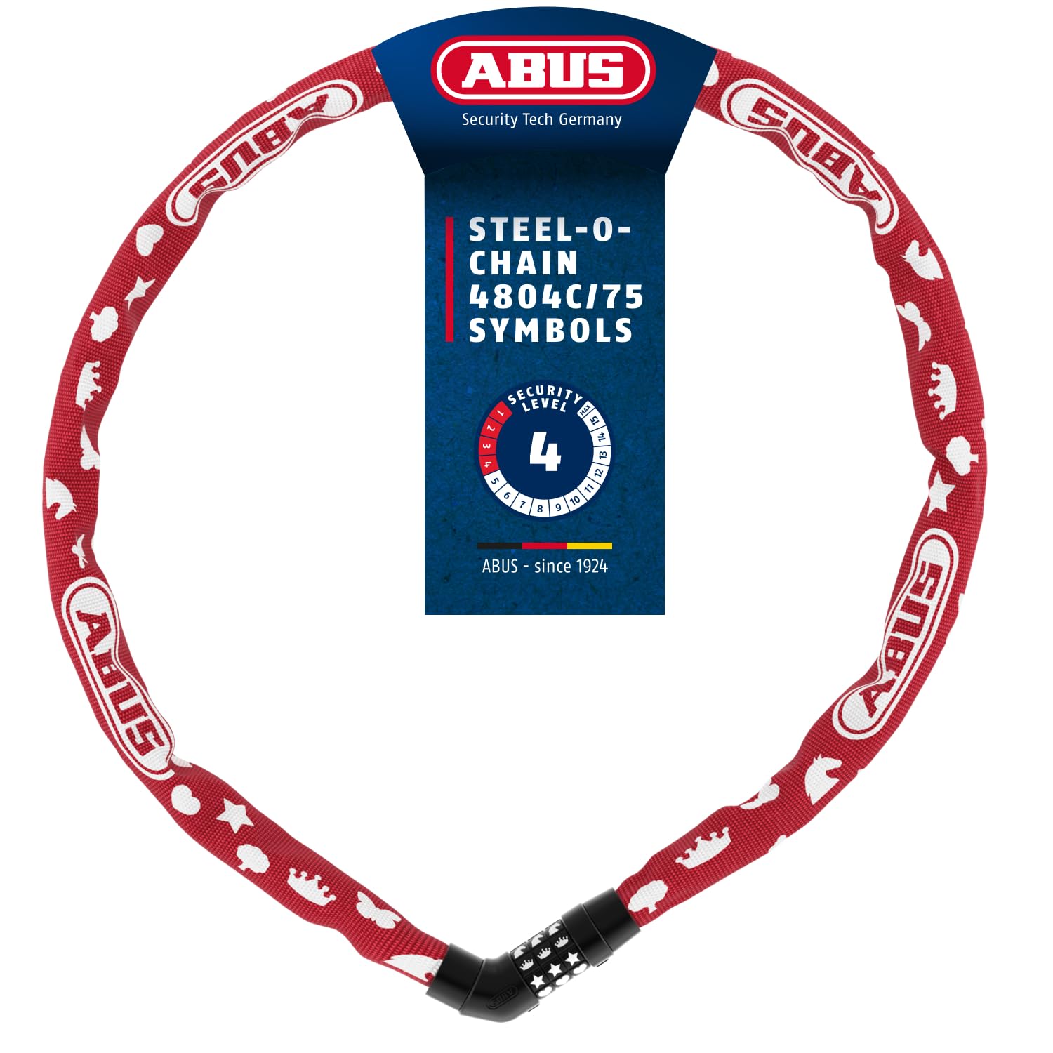 ABUS Steel-O-Chain 4804C SYMBOLS chain lock - Combination lock for children's bikes - security level 3