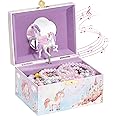 ProCase Unicorn Jewelry Box for Girls, Kids Musical Jewelry Treasure Boxes with Spinning Unicorn Doll, Birthday Gifts for Lit