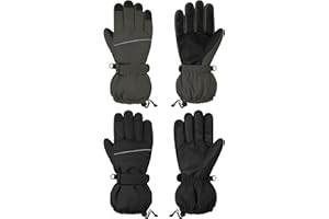 Cooraby 2 Pairs Kids Snow Ski Gloves Winter Waterproof Warm Gloves for Boys Girls Cold Weather Outdoor