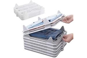 5 Pcs Easy Access Stackable Closet Organizer, 2026 T-shirt Clothes Organizer Board Set, Precise Organization for Shirts, Jean