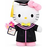 RELIGES 11 Inch Graduation Plush Cat, Soft Stuffed Animal with Graduation Cap and Gown, Class of 2026 Keepsake for Graduation Party Decoration (Pink-M)
