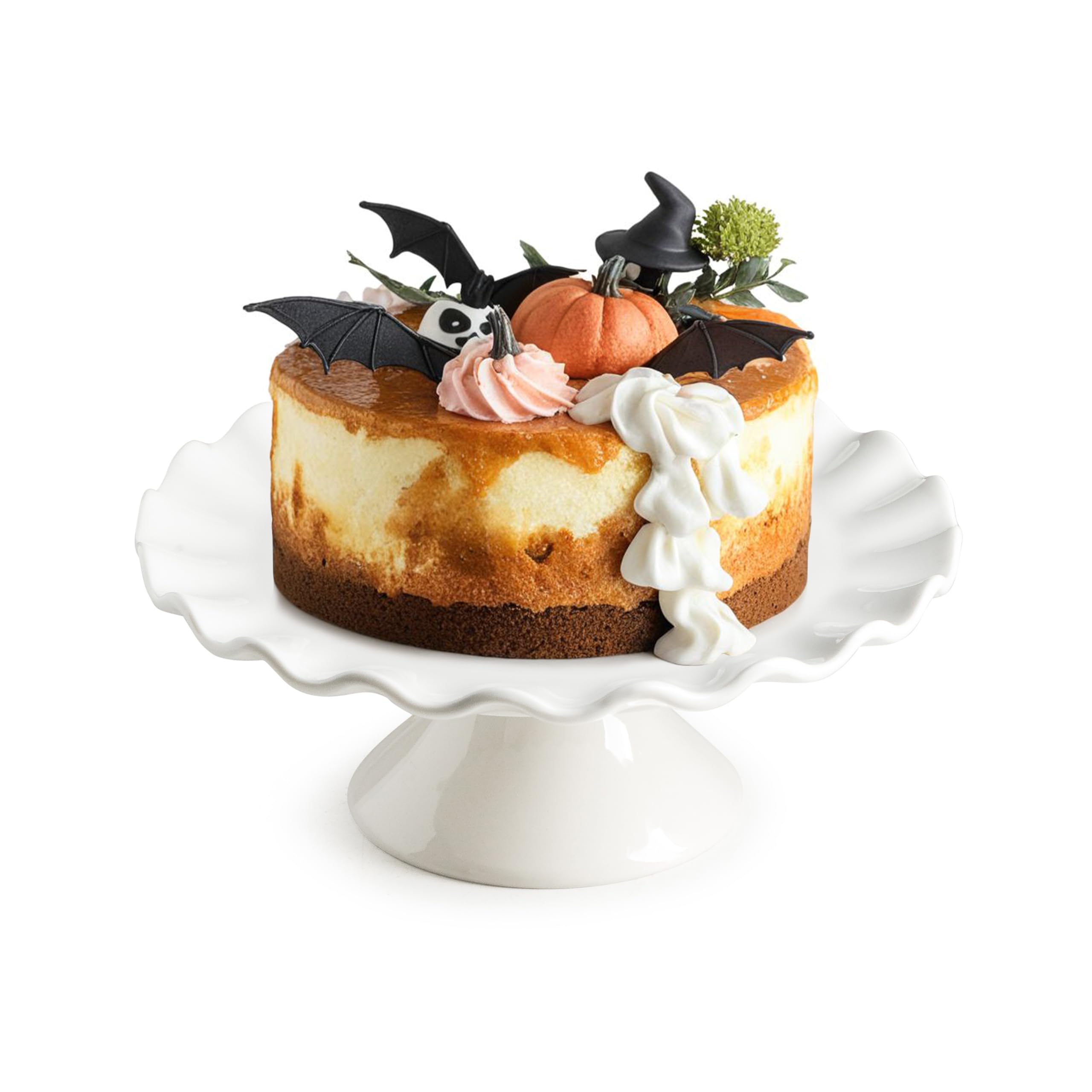 Photo 1 of YHOJOY Small Cake Stand for Cupcakes, Donuts, 8 Inch Porcelain Cake Stand for Dessert Table, Vintage Cupcake Platter for Tea Party Decorations, Mini Dessert Display Stand - for 6" Cakes