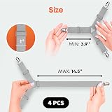 5 STARS UNITED Bed Sheet Straps Set 4 Grey Corner Holders Fitted Clips view 8