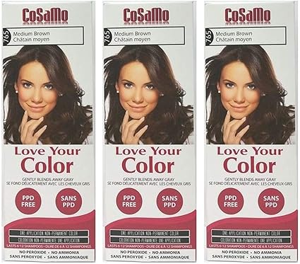 Cosamo Love Your Color No Ammonia No Peroxide Hair Color 765 Medium Brown Comparable To Loving Care By Love Your Color Amazon Co Uk Beauty
