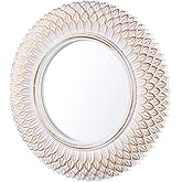 HiempTru Round Decorative Wall Mirror, White Circle Mirror for Bedroom, Entryway, Living Room, Decorative Modern Wall Decor