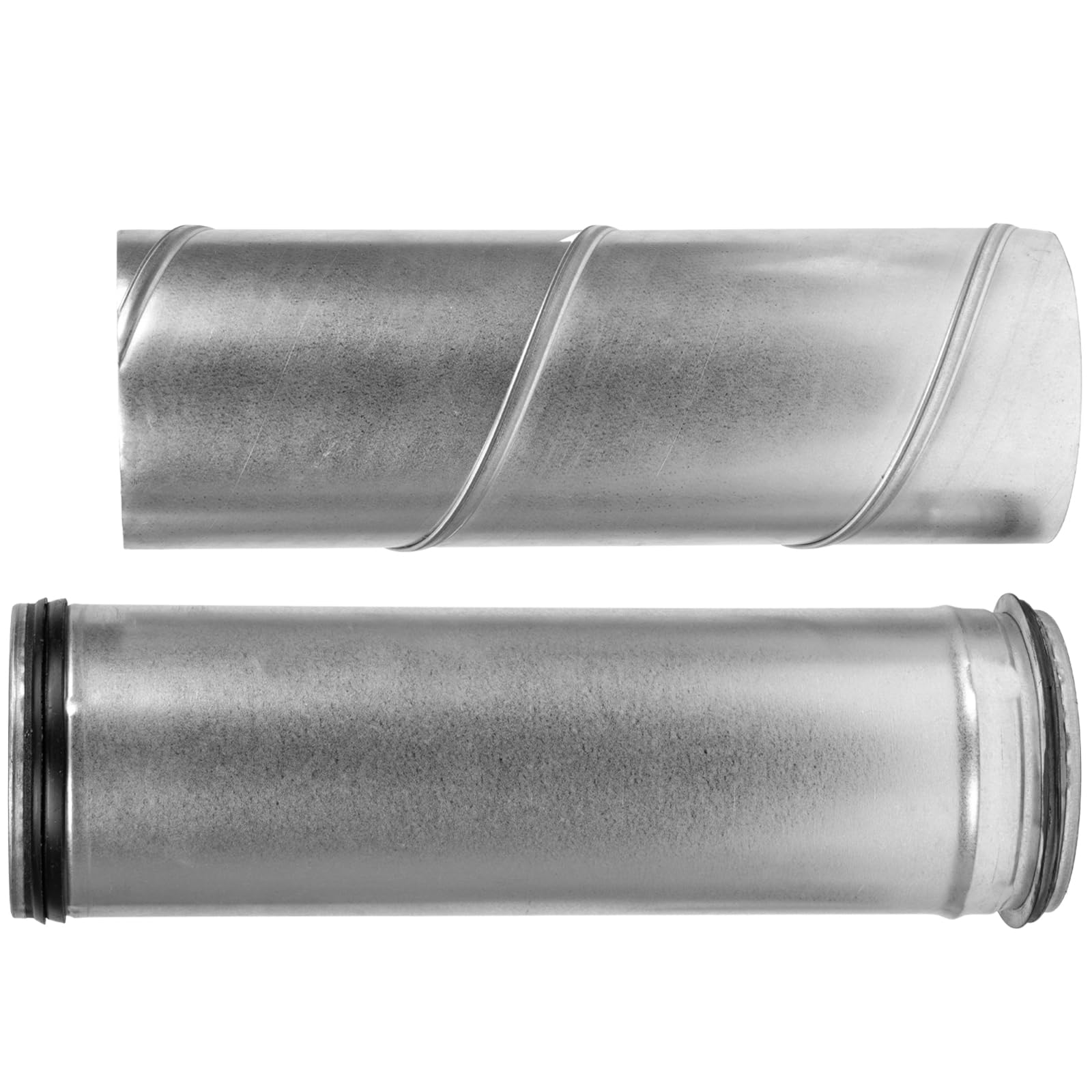 Photo 1 of 4" Inch Round Spiral Air Duct, Adjustable 12" to 22" Inch Long Telescopic Duct, Straight Rigid Galvanized Steel Dryer Vent Hose Extension, Warm Air Exhaust Threaded Metal Duct