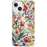 MOSNOVO Case for iPhone 14 / iPhone 13, [Compatible with Magsafe] [Buffertech 6.6ft Military-Grade Drop Protection] [Anti Peel Off Tech] Clear Phone Case Design - in The Garden