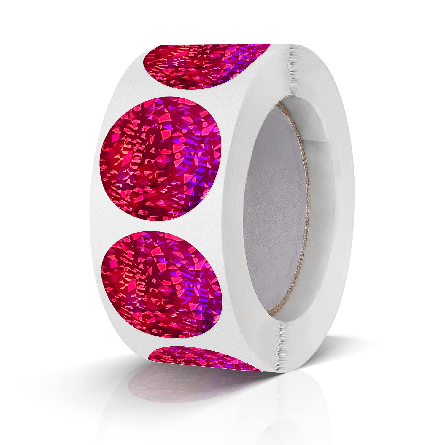 Round Stickers Pink 1 Inch Circle Labels Color Coding Glitter Sparkle Dot Sticker Waterproof Removable Roll of 500