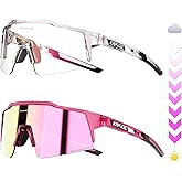 KAPVOE Photochromic Cycling Glasses Men Women Clear Transition Mountain Bike Sunglasses Sports Baseball Running - K9023