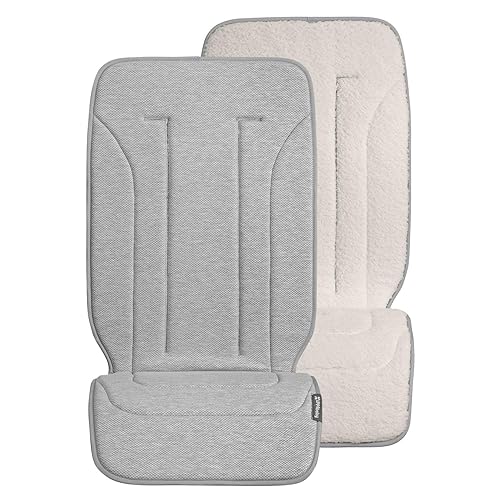 UPPAbaby Reversible Seat Liner/Water-Resistant and Comfortable/Easy Stroller Attachment/Phoebe (Breathable Light Grey/Cozy Fleece)