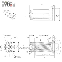 Rackstuds M6 Nut - 100-pack in Black. Suits All