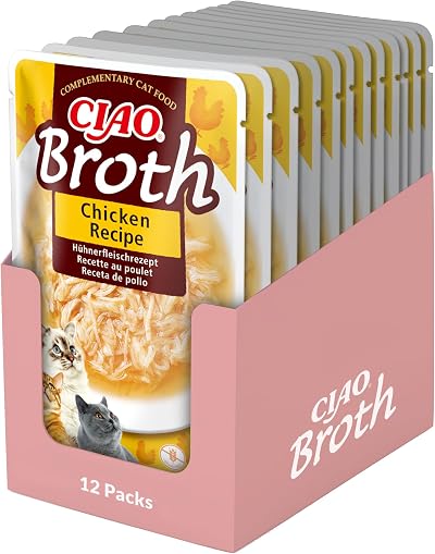INABA Ciao Broth Chicken Wet Cat Food 12 Packs 480g Total