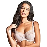 Panache Women's Ana Underwire Stretch Lace Nursing Bra | Drop Cups, Cotton Lined, Full Support for Maternity Beiges