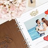 Creawoo Wooden Wedding Guest Book Set with Table Sign & Pen Holder view 2