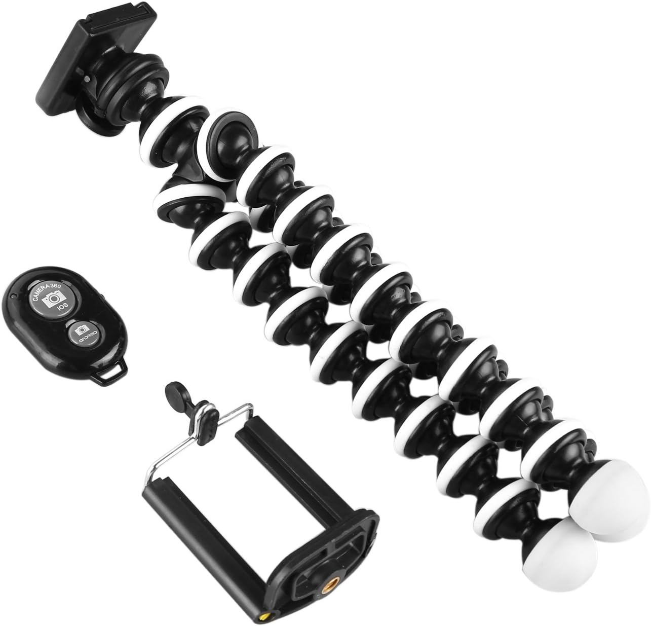 Phone Tripod,Portable and Flexible Adjustable Cell Phone Stand Holder with Remote and Universal Clip Compatible with iPhone Android Phone Compact Digital Camera Sports Camera GoPro