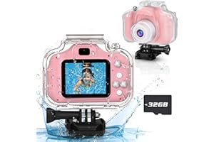 Dylanto Upgrade Kids Waterproof Camera Christmas Birthday Gifts for Age 3-12 Children Digital Camera Underwater, HD Video Toddler Camera Toy for 5 6 7 8 9 Year Old (Pink)