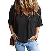 EVALESS Womens Summer Tops Oversized T Shirts Short Sleeve Blouses for Women Dressy Casual Work Outfits