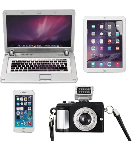 Dolls House Silver Laptop Desktop Computer Modern Metal Study Desk Accessory