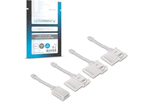 Litcessory 6-Pin to Cut-End Extension Connector for Philips Hue Lightstrip Plus (2in, 4 Pack, White - Micro 6-PIN V4 / Solo Lightstrip)