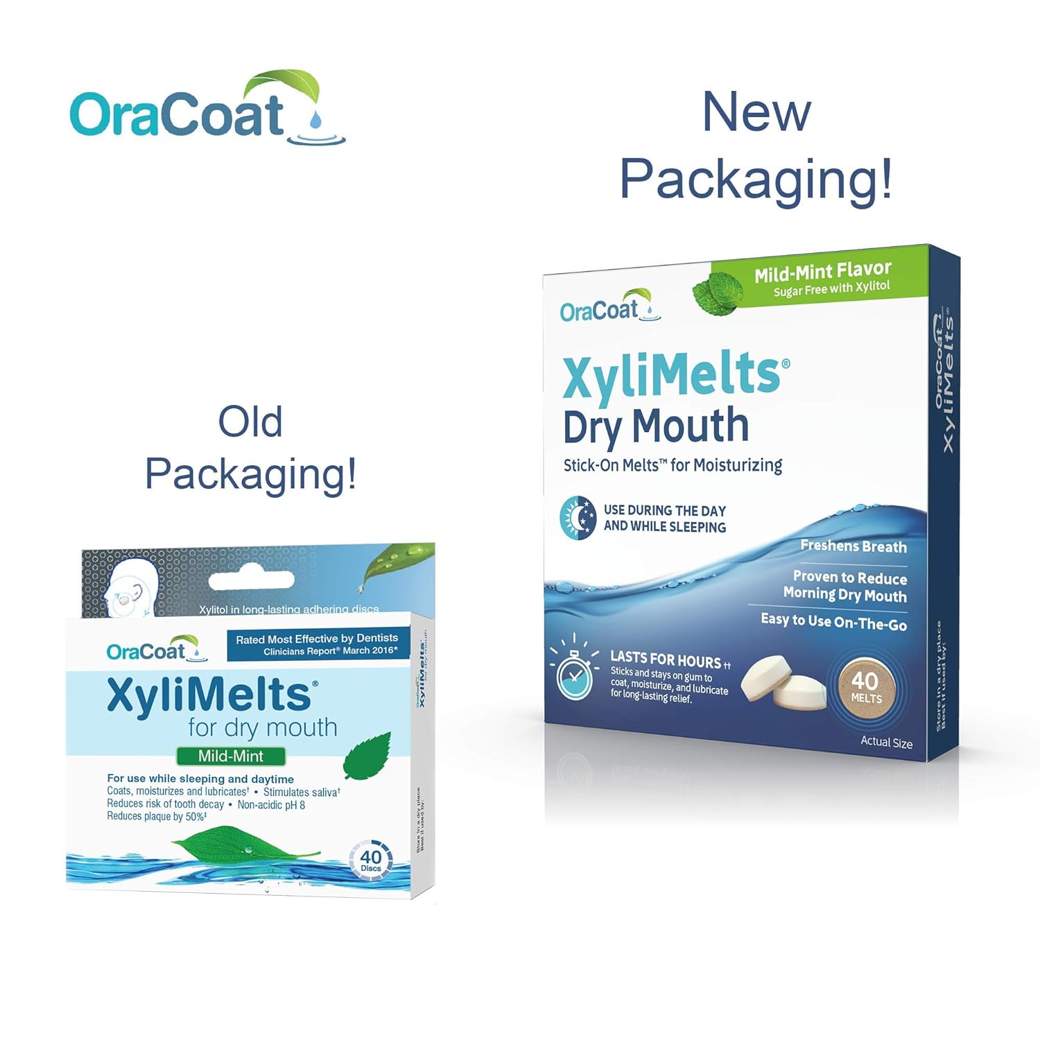 Oracoat Xylimelts Oral adhering Discs, mild Mint (Pack of 2), 40 Count: Beauty