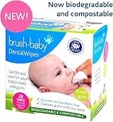 Brush-Baby DentalWipes Stage 1 0-16 Months 28 Count Baby Teeth Gums Tongue view 2