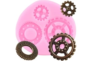 YIHUOMOLDS Gear Silicone Molds Gear Wheel Fondant Mold for Cake Decorating Cupcake Topper Chocolate Candy Gum Paste Polymer C