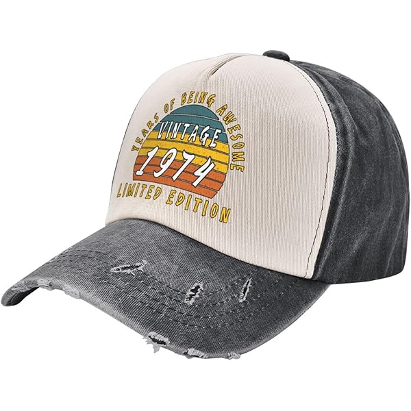 Vintage 1976 Birthday Trucker Hat Denim Baseball Cap Cotton Fits