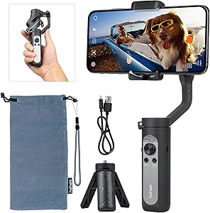 hohem Gimbal Stabilizer for Smartphone, 3-Axis Phone Stabilizer 0.5lbs Foldable Handheld Gimble for iPhone 11 Pro Max/11/XS Max/Samsung/Android Video Vlogging Youtuber iSteady X