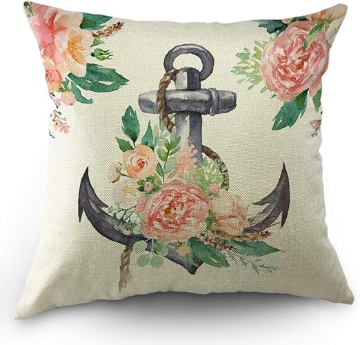 Amazon Com Moslion Anchor Pillows Decorative Throw Pillow Cover