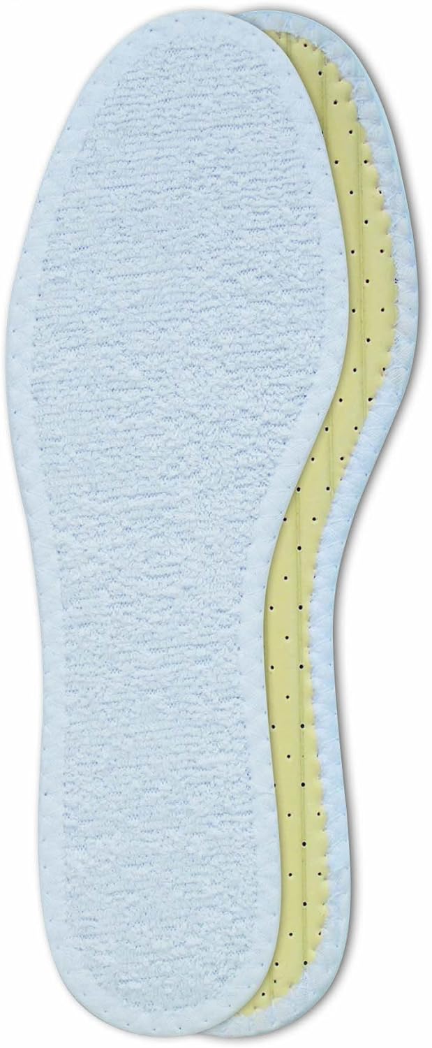 Lenzen 3 Pairs Washable Cotton Terry Barefoot Shoe Insoles: Shoes