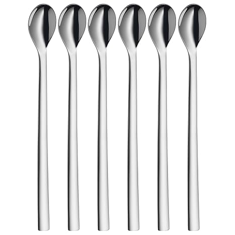 WMF Nuova Longdrinklöffel Set, 6-teilig, 22 cm, Cocktaillöffel, Cromargan Edelstahl poliert, spülmaschinengeeignet