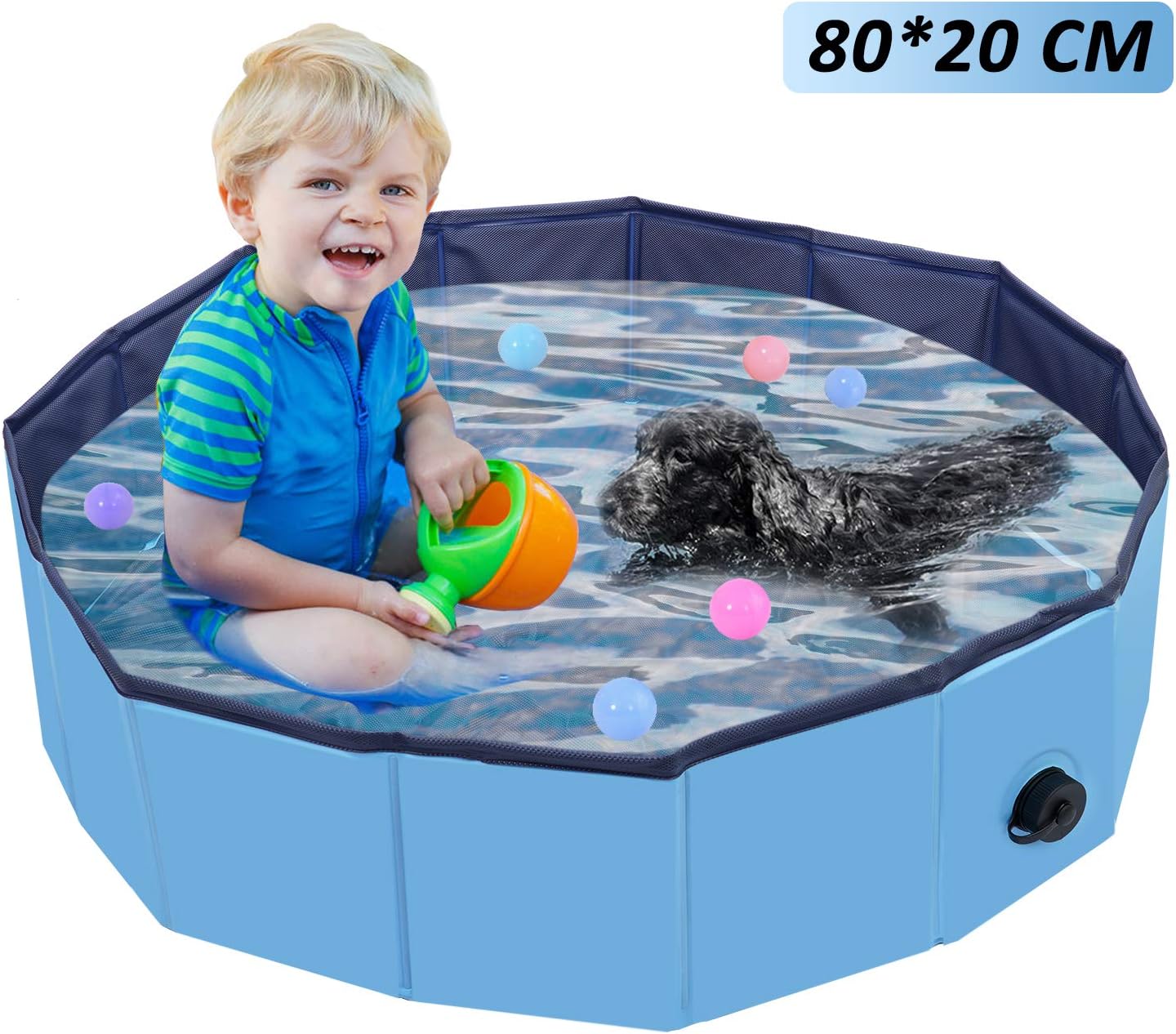 JIIKOOAI PVC Pet Foldable Swimming Pool,Dogs Cats Bathing Tub,Portable Bathtub, Collapsible Water Pond Pool & Kiddie Pools for Kids Pet Spa Whelping Box Kiddies Pets to Swim and Bath