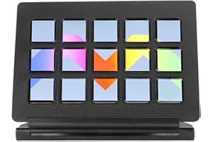Stream Controller, Mini Compact Studio Controller with 15 Macro Keys, Customizable LCD Buttons to Actions in OBS, Twitch, You