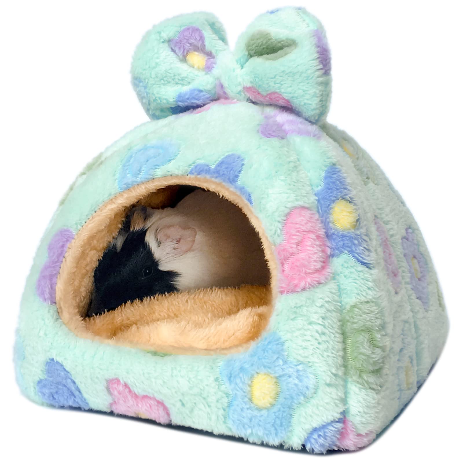 Photo 1 of Tierecare Guinea Pig Hideout Hamster Bed Chinchilla House Cute Habitat Warm&Cozy Cage Accessories for Ferret Hedgehog Small Pet Washable