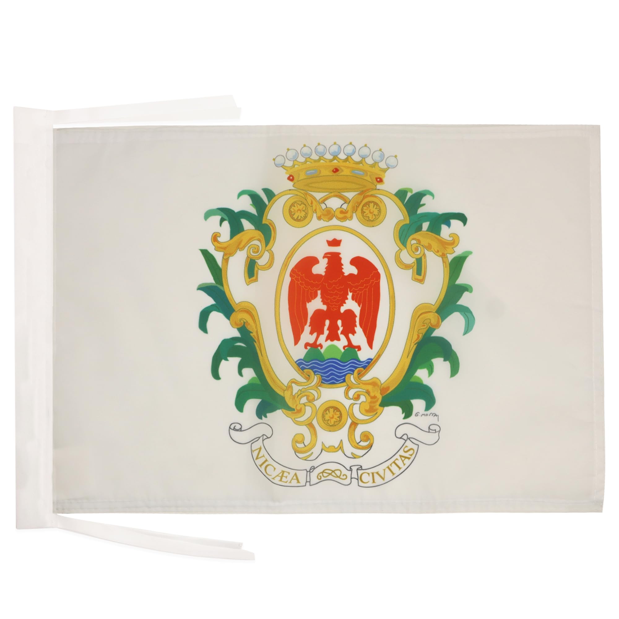 AZ FLAG - Citty of Nice Flag - 18'' x 12'' - 100% Polyester Nice Small Banner with Two Cords - Fade Resistant - Vivid Colors - 18x12 in - 45x30 Cm — image 1