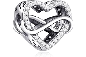 Annmors Silver Charms for Bracelets S925 Love Heart Mom Birthday Dangle for Women Bracelet & Necklace Pendant